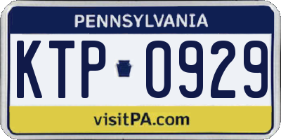 PA license plate KTP0929