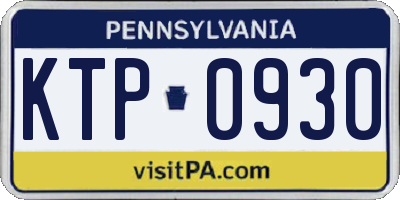 PA license plate KTP0930