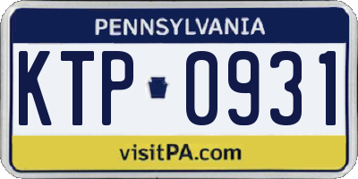 PA license plate KTP0931
