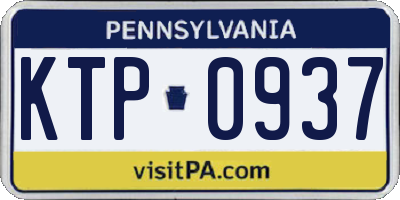 PA license plate KTP0937