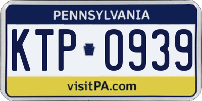 PA license plate KTP0939