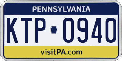 PA license plate KTP0940
