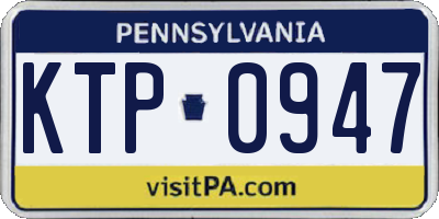 PA license plate KTP0947