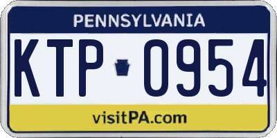 PA license plate KTP0954