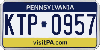 PA license plate KTP0957
