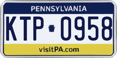 PA license plate KTP0958