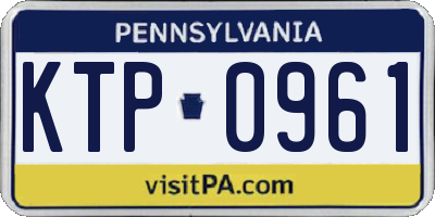 PA license plate KTP0961