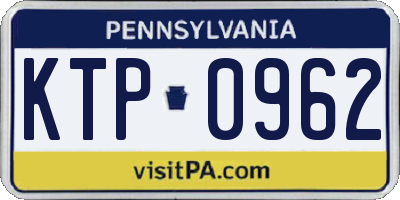 PA license plate KTP0962