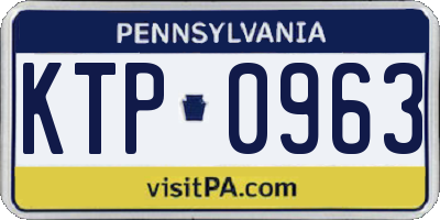 PA license plate KTP0963