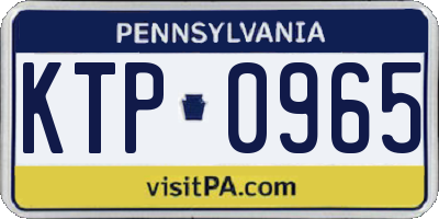 PA license plate KTP0965