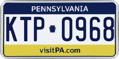 PA license plate KTP0968
