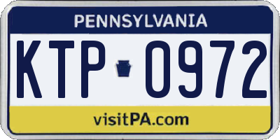 PA license plate KTP0972