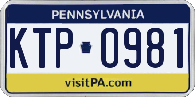 PA license plate KTP0981