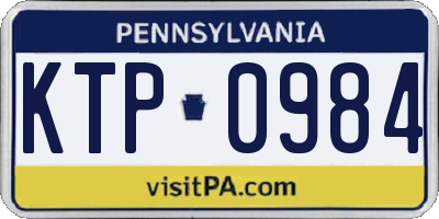 PA license plate KTP0984