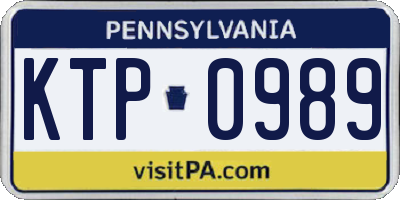 PA license plate KTP0989
