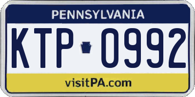 PA license plate KTP0992