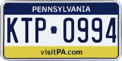 PA license plate KTP0994