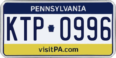 PA license plate KTP0996