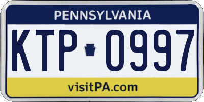PA license plate KTP0997