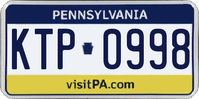 PA license plate KTP0998