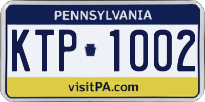 PA license plate KTP1002