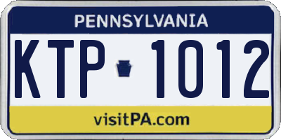 PA license plate KTP1012
