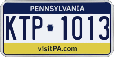 PA license plate KTP1013