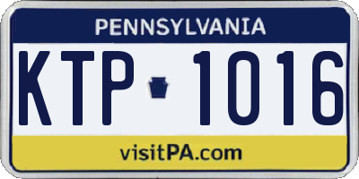 PA license plate KTP1016
