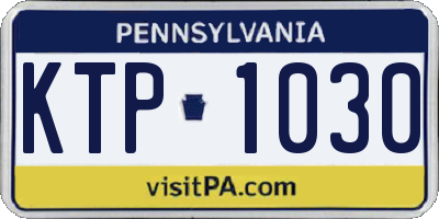 PA license plate KTP1030