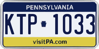 PA license plate KTP1033