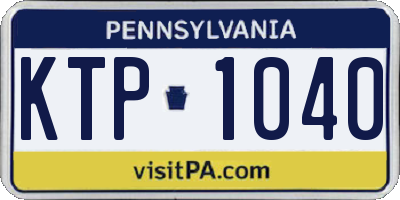 PA license plate KTP1040