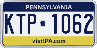 PA license plate KTP1062