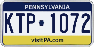 PA license plate KTP1072