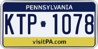 PA license plate KTP1078
