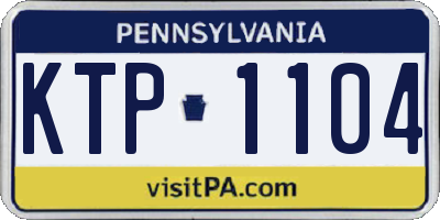 PA license plate KTP1104