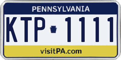 PA license plate KTP1111