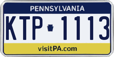 PA license plate KTP1113