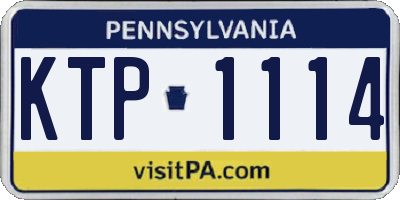 PA license plate KTP1114