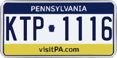 PA license plate KTP1116