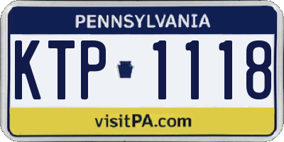 PA license plate KTP1118