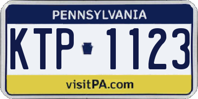 PA license plate KTP1123