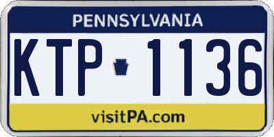 PA license plate KTP1136