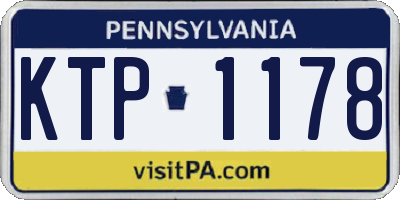 PA license plate KTP1178