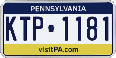 PA license plate KTP1181