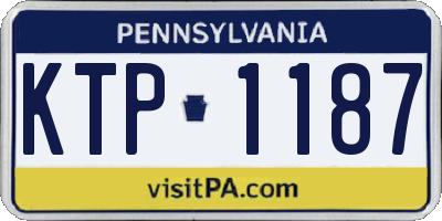 PA license plate KTP1187