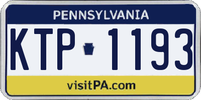 PA license plate KTP1193