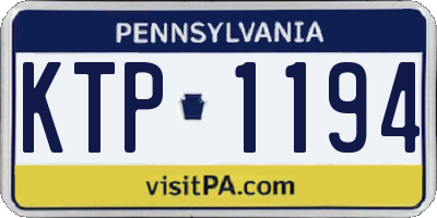 PA license plate KTP1194