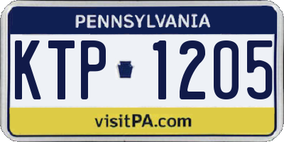 PA license plate KTP1205