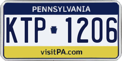 PA license plate KTP1206