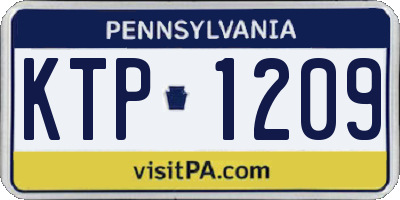 PA license plate KTP1209